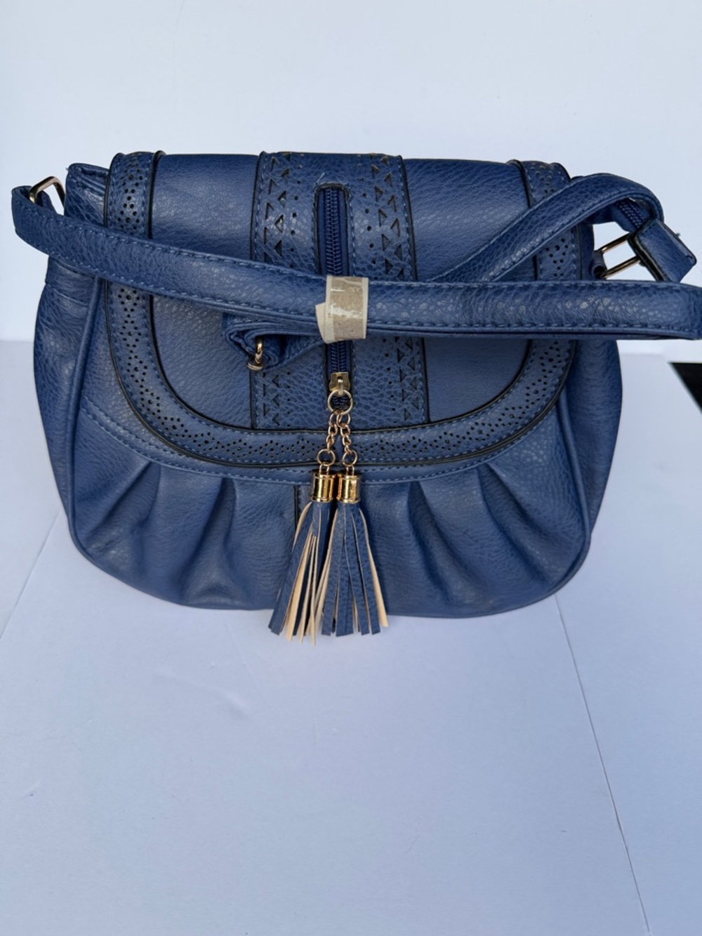 Source Unknown Navy Blue Crossbody Bag with Tassel